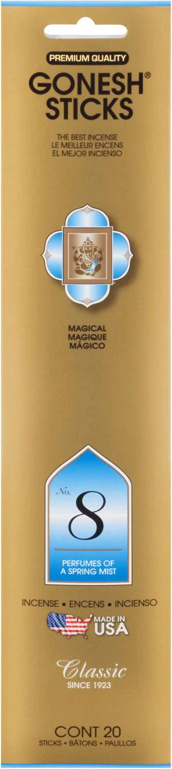 Gonesh Classic Incense Sticks No. 8 – Spring Mist Magical Scent (20 Pack)